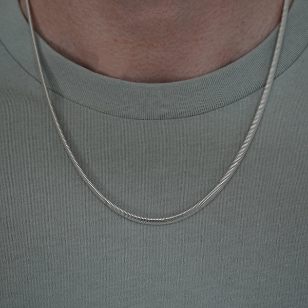 Moderne Herren Snake Halskette aus 925 Silber Sprezzi Fashion 