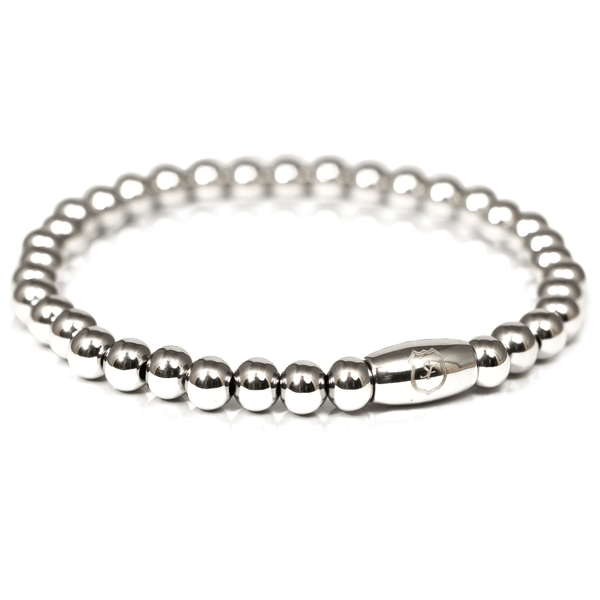 Metall Perlen Armband für Herren Silber aus Edelstahl