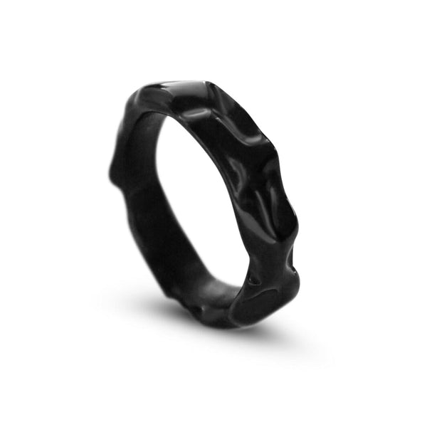 Hochwertiger Männer Ring Schwarz aus robustem Edelstahl minimalistisch 