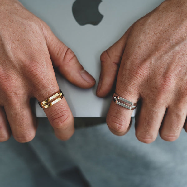 Silber und Gold Ring