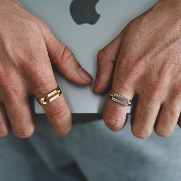 Silber und Gold Ring