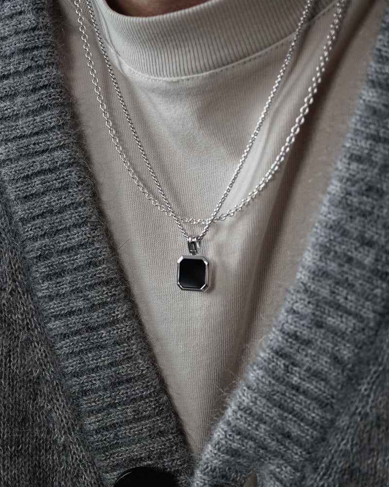 925 Sterling Silver Necklace [Onyx II] Halsketten Sprezzi 