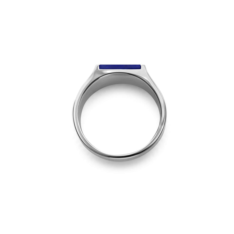Designer Silber Ring mit zwei Lapis Steinen minimalistisch handgefertigt verstellbar Sprezzi Fashion