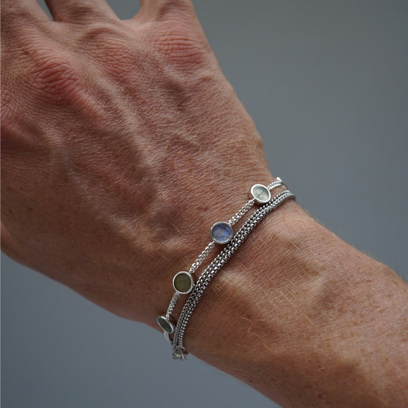 Minimalistisches Silber Armband Set aus 925 Silber für Herren als tägliches Accessoire Sprezzi Fashion