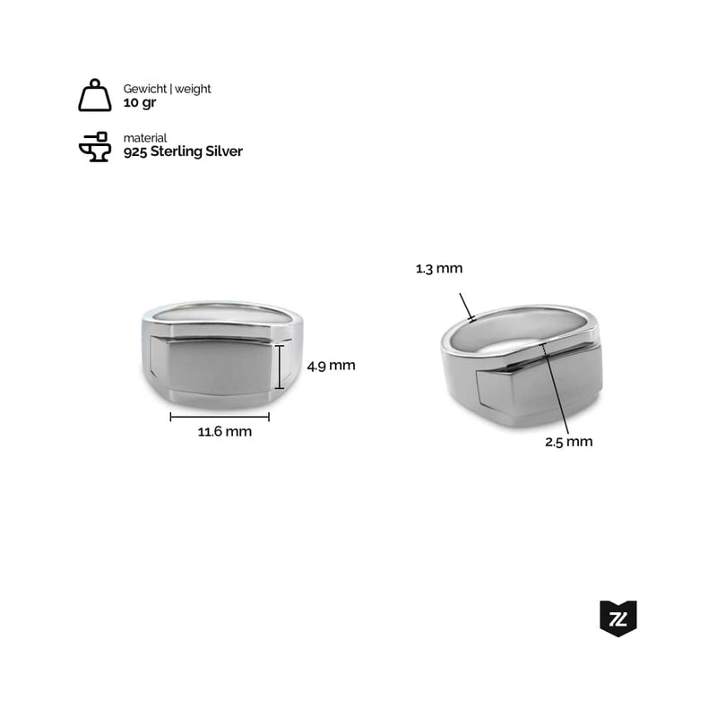 Handgefertigter Ring aus 925 Sterling Silber mit einem Gewicht von 10 Gramm minimalistisch elegant stilvoll fuer Herren Sprezzi Fashion