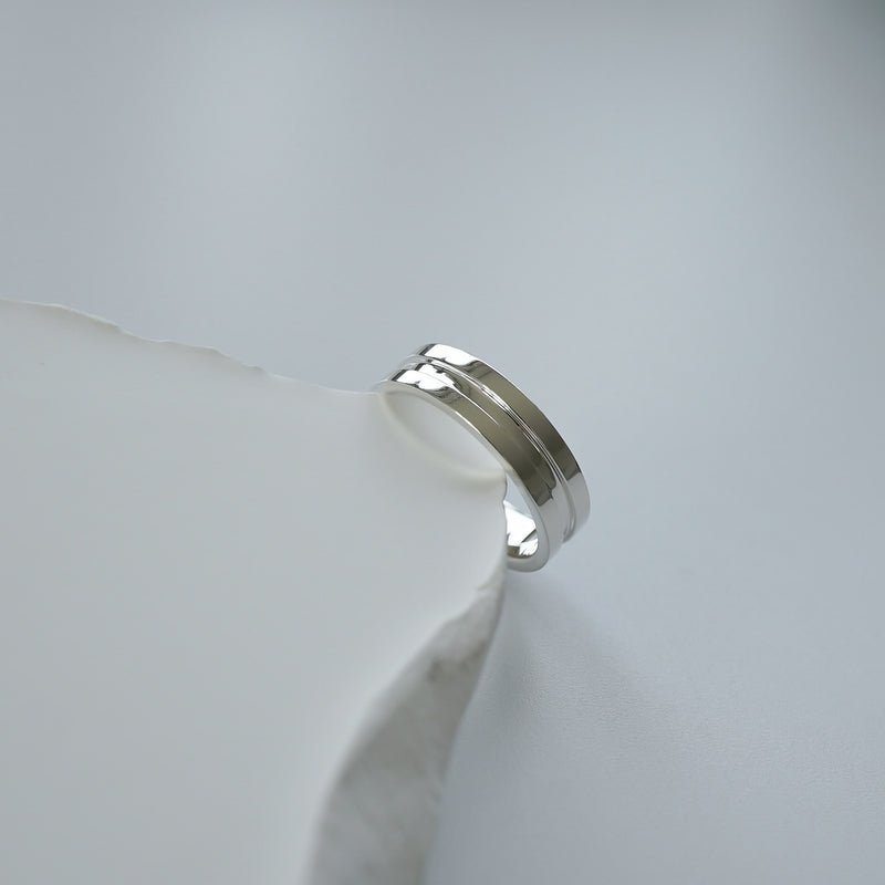Polierter Balance Ring Herren aus hochwertigem 925 Sterling Silber minimalistisches Accessoire Sprezzi Fashion