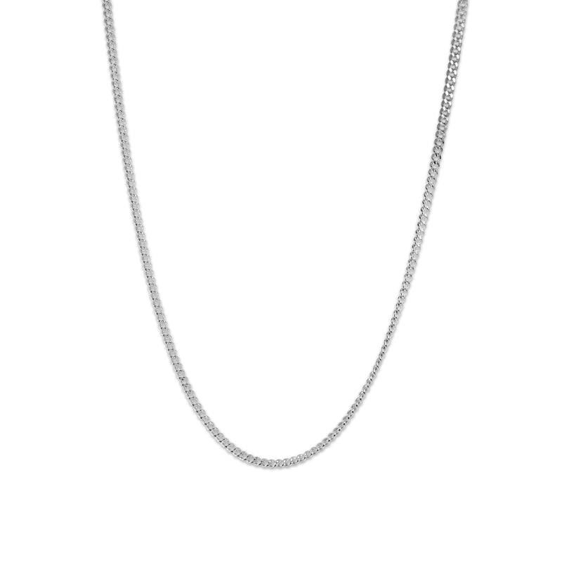 925 Sterling Silber Curb Halskette mit minimalistischem Design robusten Panzer Gliedern und verstellbarer Laenge Sprezzi Fashion