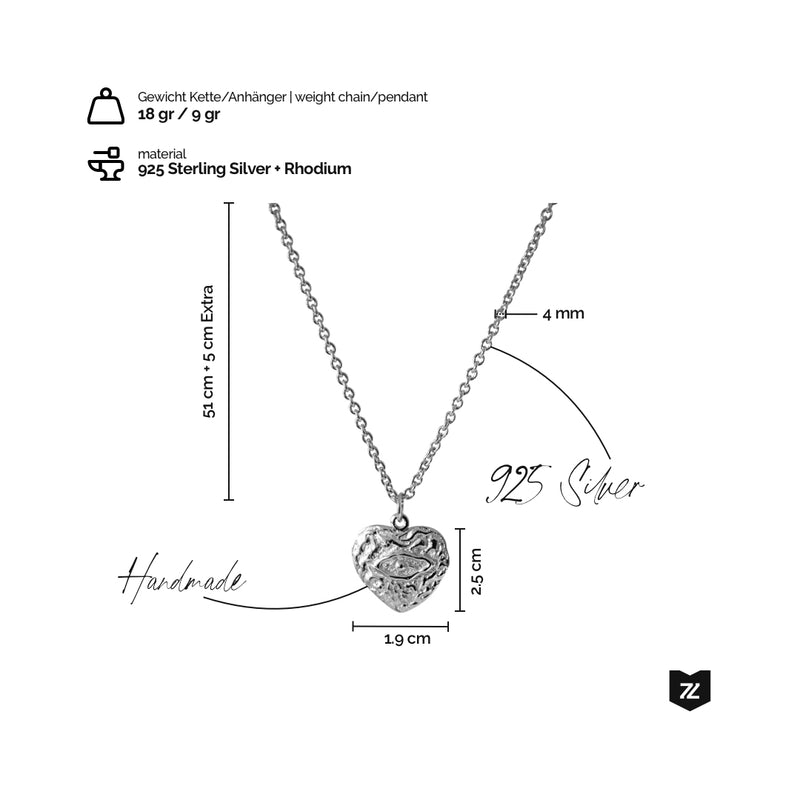 925 Sterling Silver Halskette mit Allsehendes Auge Anhänger, Kette 18g, Anhänger 9g, handgefertigt Sprezzi Fashion