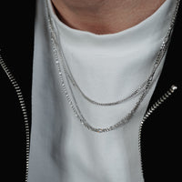 925 Silber Halsketten Set Figaro und Curb robustes Design feine Details ideal als Geschenk und tägliches Accessoire Sprezzi Fashion