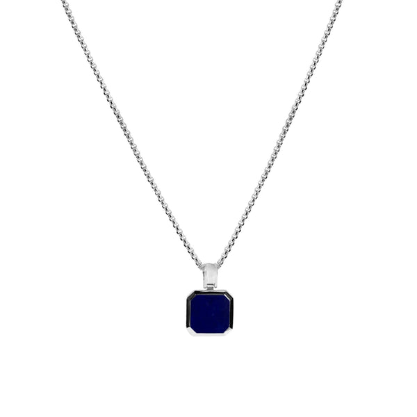 Elegante 925 Sterling Silber Kette mit blauem Lapislazuli Anhänger handgefertigt verstellbar stilvoll Sprezzi Fashion