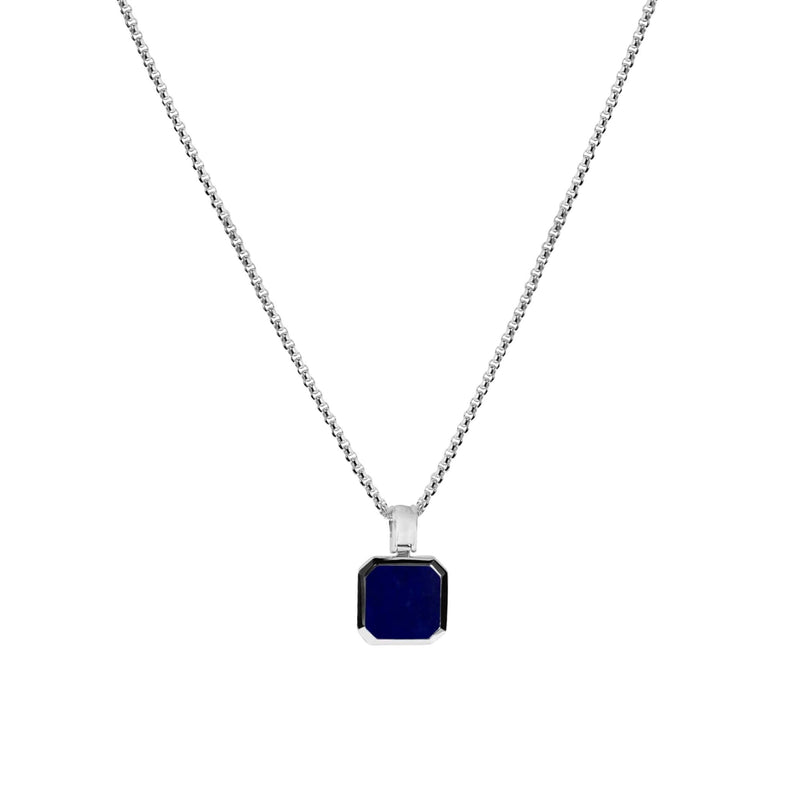 Elegante 925 Sterling Silber Kette mit blauem Lapislazuli Anhänger handgefertigt verstellbar stilvoll Sprezzi Fashion