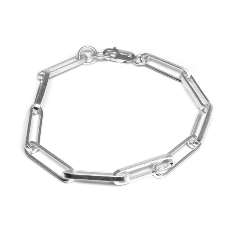Silber Armband für Herren aus 925 Sterling Silver Paperclip Box Stil robust minimalistisch stilvoll handgefertigt Sprezzi Fashion