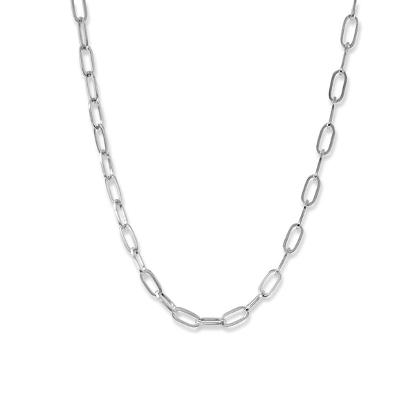 Collier en argent avec chaîne Paperclip en argent sterling 925 fait main avec protection en rhodium Parfait pour le streetwear et comme cadeau Sprezzi Fashion