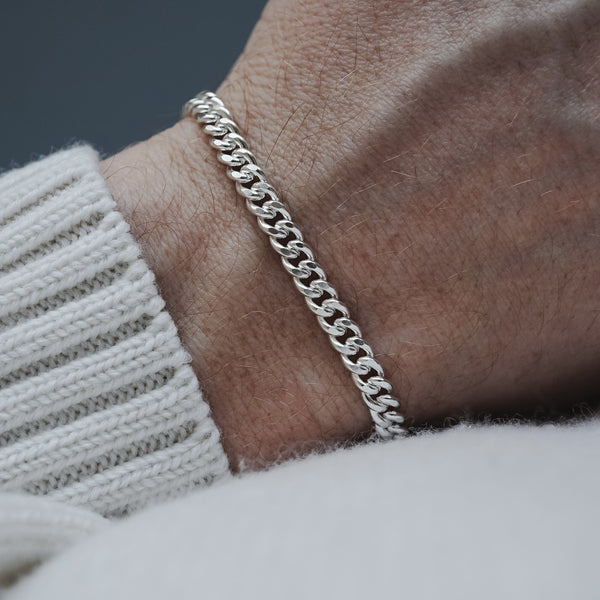 925 Sterling Silver Armband [Curb] Armband Sprezzi 
