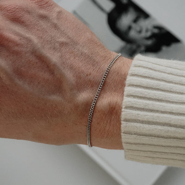 Silber Panzer Armband für Männer aus 925 Sterling Silver Curb Stil