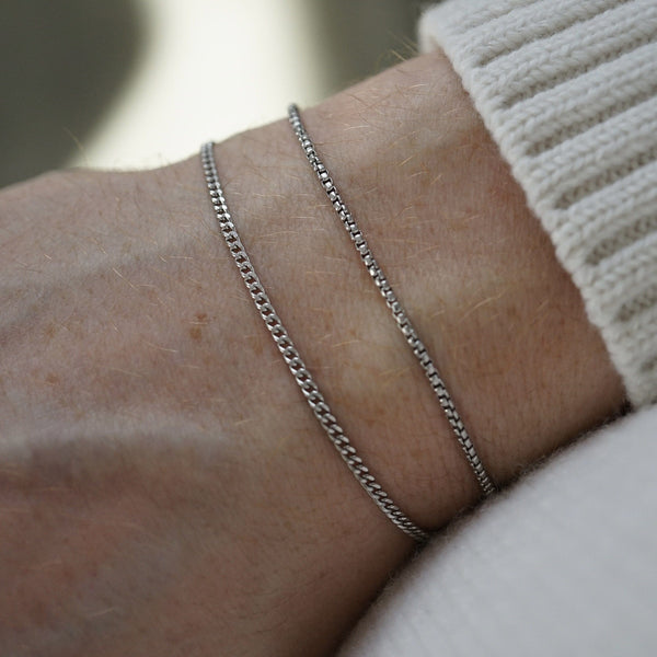 925 Sterling Silver Armband [Small Curb] Armband Sprezzi 