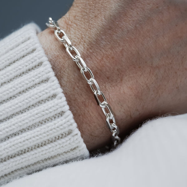 Hochwertiges 925 Silber Ketten Armband für Männer
