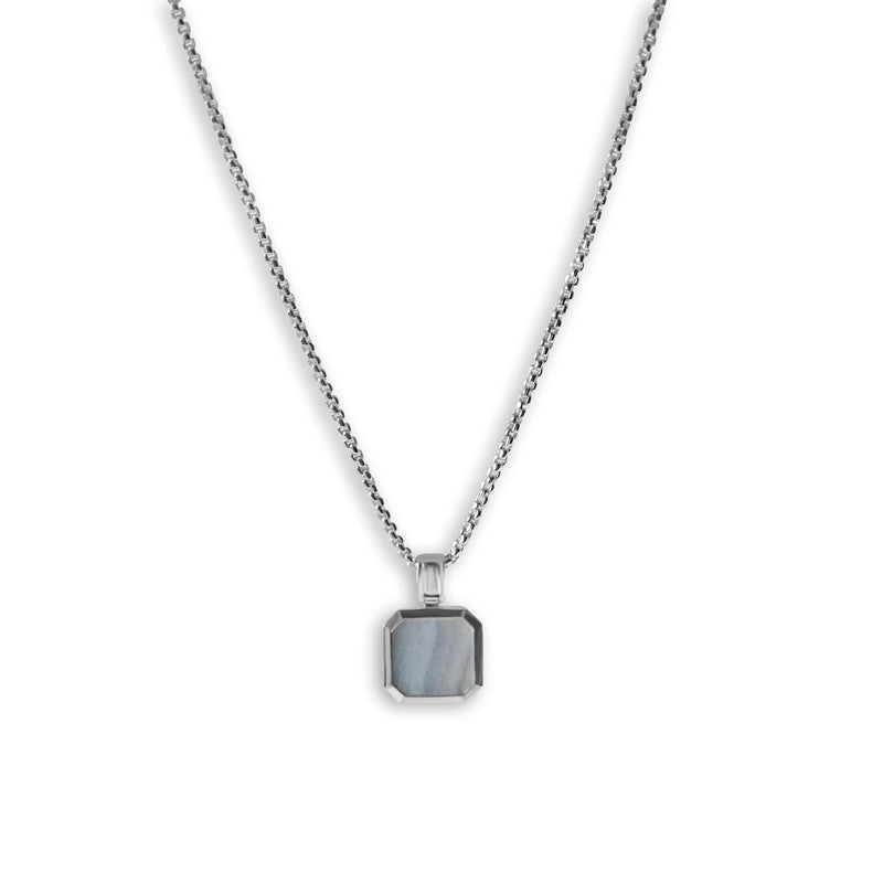 925 Sterling Silver Necklace [Aqua] Halsketten Sprezzi Blue Silver 