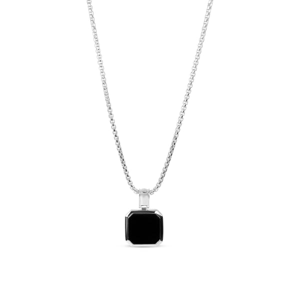 925 Sterling Silver Necklace [Onyx II] Halsketten Sprezzi Black Silver 