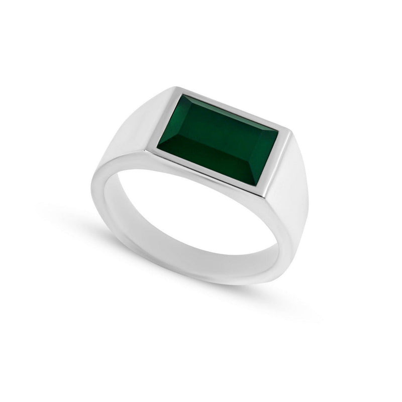 Handgefertigte Praezision und ein markanter gruen schimmernder Naturstein verleihen diesem eckigen 925 Sterling Silber Siegelring eine moderne maskuline Tiefe die glatt polierte Oberflaeche und robuste Bauweise unterstreichen langlebige hochwertige Qualitaet Sprezzi Fashion