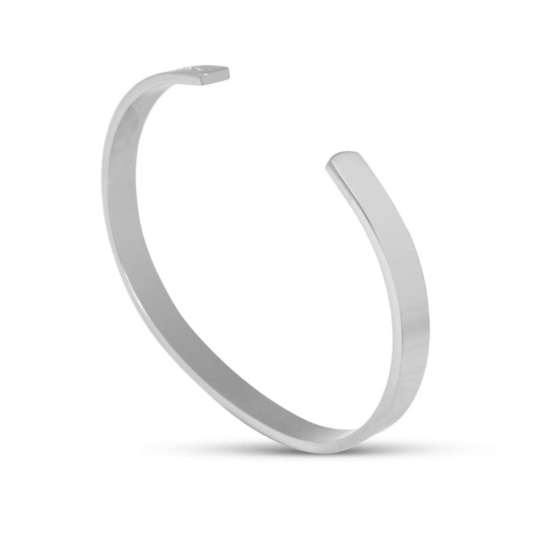 Polierter Armreif aus Edelstahl in Silber mit glänzender Oberfläche elegantes Design für Herren Schmuck Sprezzi Fashion