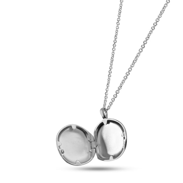 Silber Halskette mit aufklappbarem Medaillon Anhänger für persönliche Bilder Sprezzi Fashion