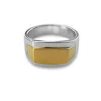 Moderner Bicolor Ring Edgy aus 925 Sterling Silber mit 18k Vergoldung und markantem Design Sprezzi Fashion