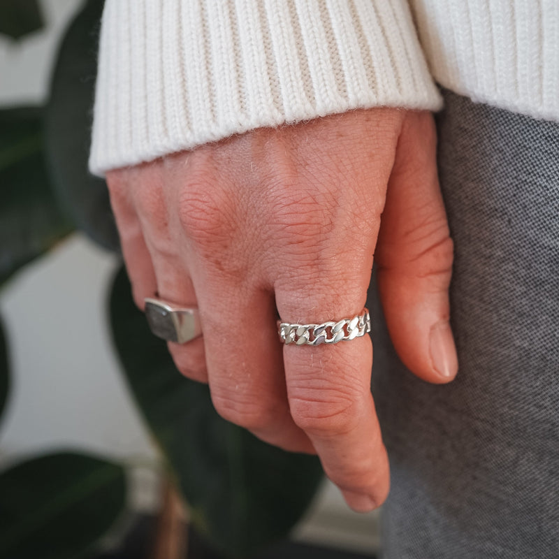 Cuban Chain Ring für Herren aus 925 Sterling Silver modernes und exklusives Design Sprezzi Fashion
