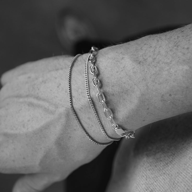 Drei Silber Armbänder aus 925 Silber für Herren