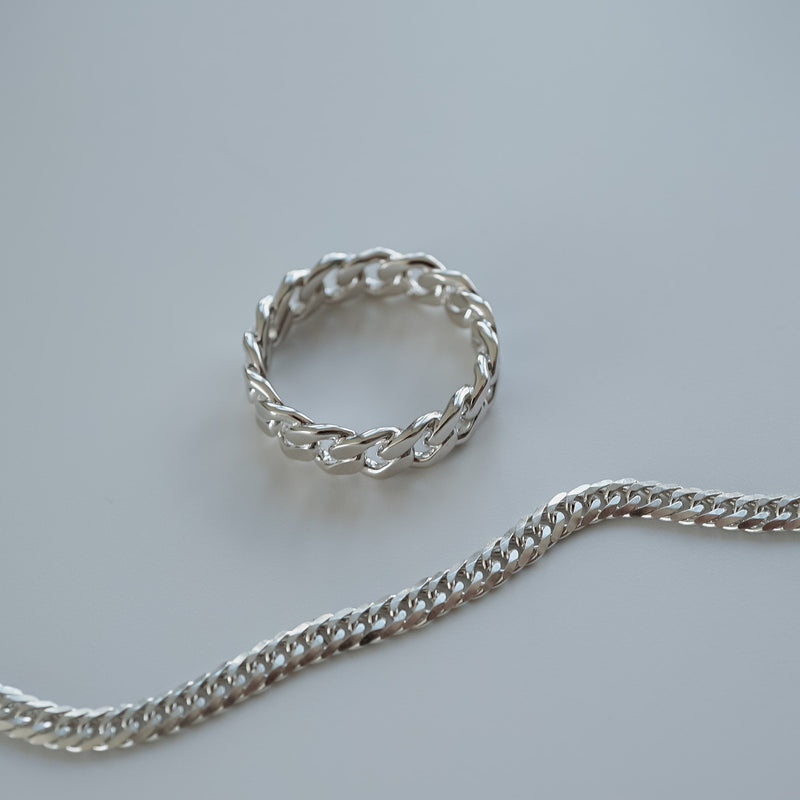 Silber Ring für Männer aus 925 Sterling Silver Cuban Ring Streetwear