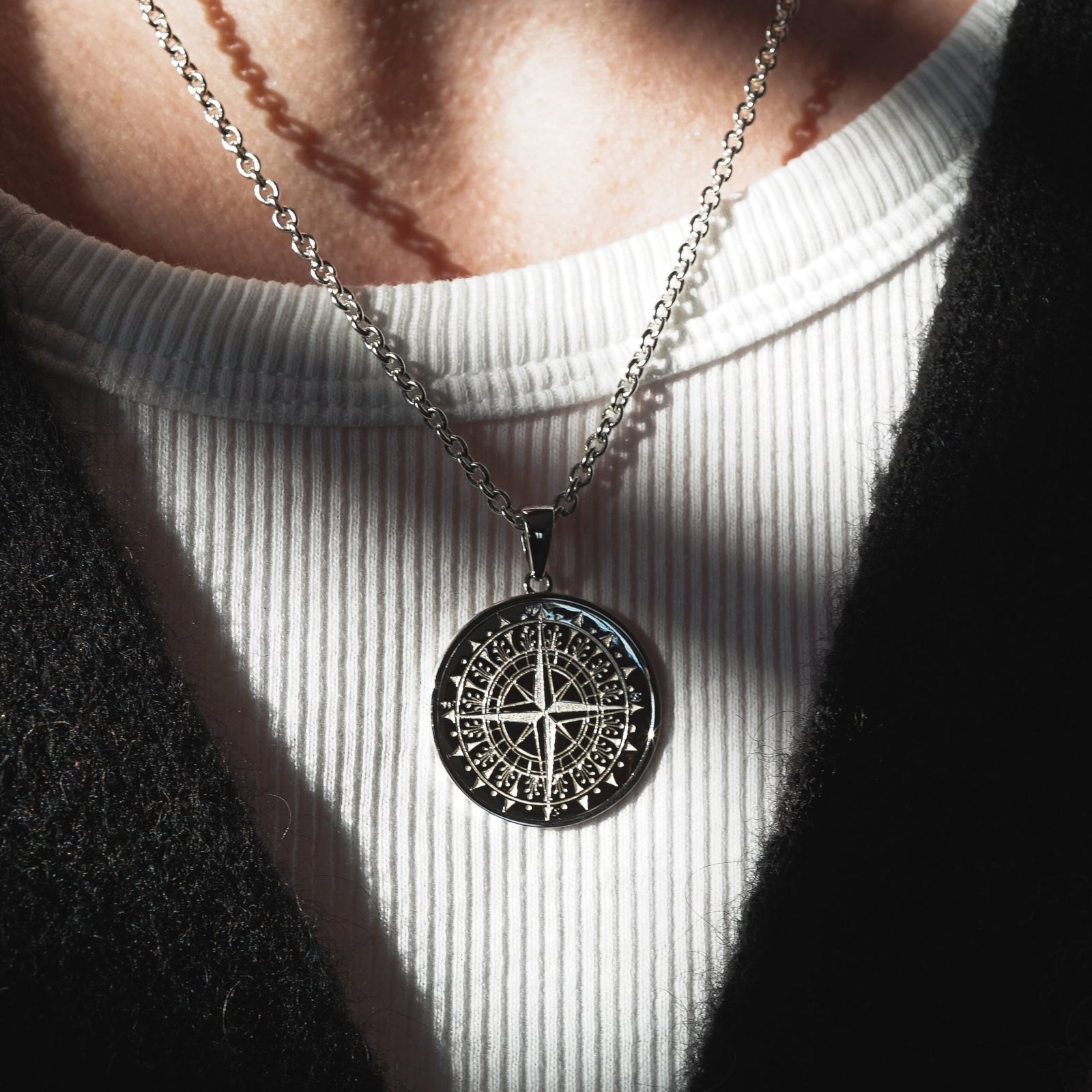 Men s necklace with compass pendant You despise Fashion