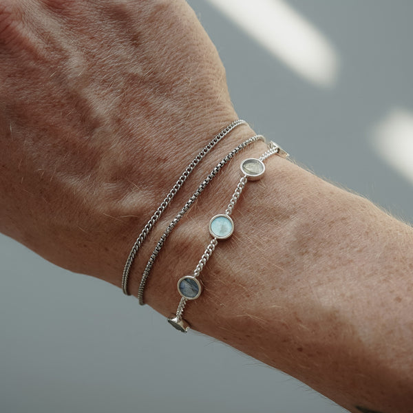 Schmuck Set aus Silber Armbändern für Männer minimalistischer Schmuck