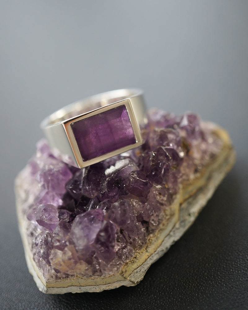 Siegelring mit Amethyst Stein für Männer aus 925 Sterling Silver Sprezzi Fashion