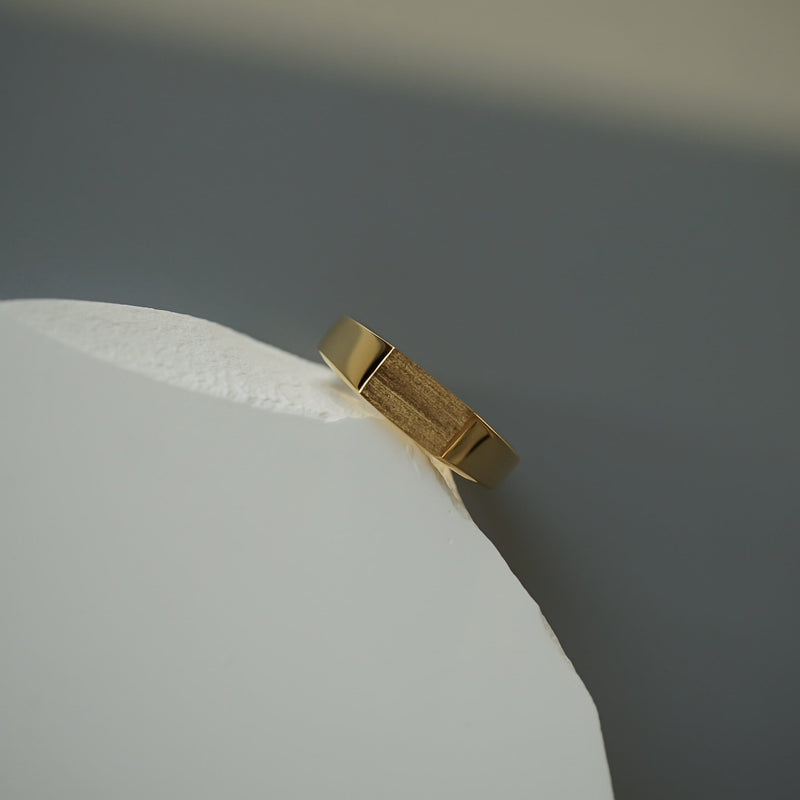 Stilvoller Designer Herrenring aus 925 Silber vergoldet mit 18k Echtgold Sprezzi Fashion