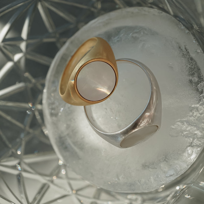 Exklusiver 18k Gold Ring mit Pearl Oval 925 Silber Handgemacht Hochwertige Verarbeitung Perfektes Geschenk Sprezzi Fashion