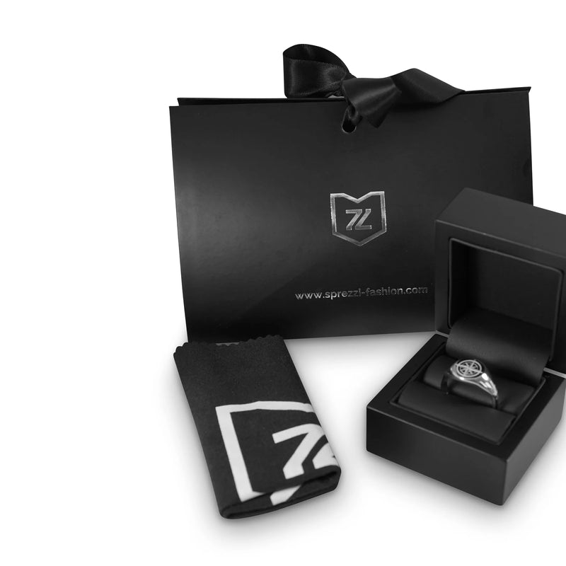 Geschenkverpackung fuer Schmuckset mit Schleife Geschenkkarte Pflegetuch und Schmuckbox ideal zum Verschenken Sprezzi Fashion