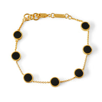 Edles Gold Armband für Herren mit schwarzem Onyx Stein 925 Silber Vergoldung Sprezzi Fashion