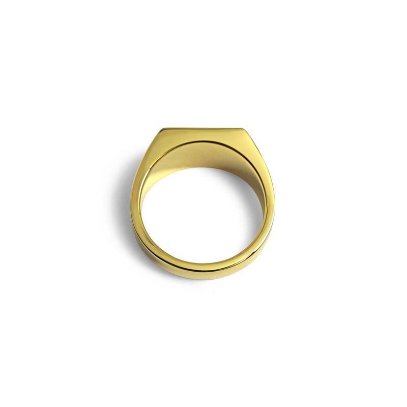 Hochwertiger Herren Siegelring aus 925 Silber mit 18k Gold Vermeil und blauem Achat Stein Sprezzi Fashion