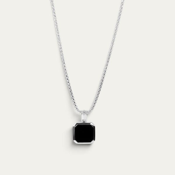 Collier 925 Argent Avec Pendentif [Onyx]