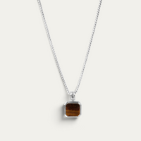 Collier 925 Argent Avec Pendentif [Tiger’s Eye]