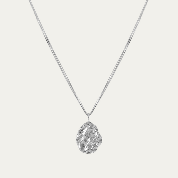 Collana In Argento 925 Con Pendente [Meteorit Oval]
