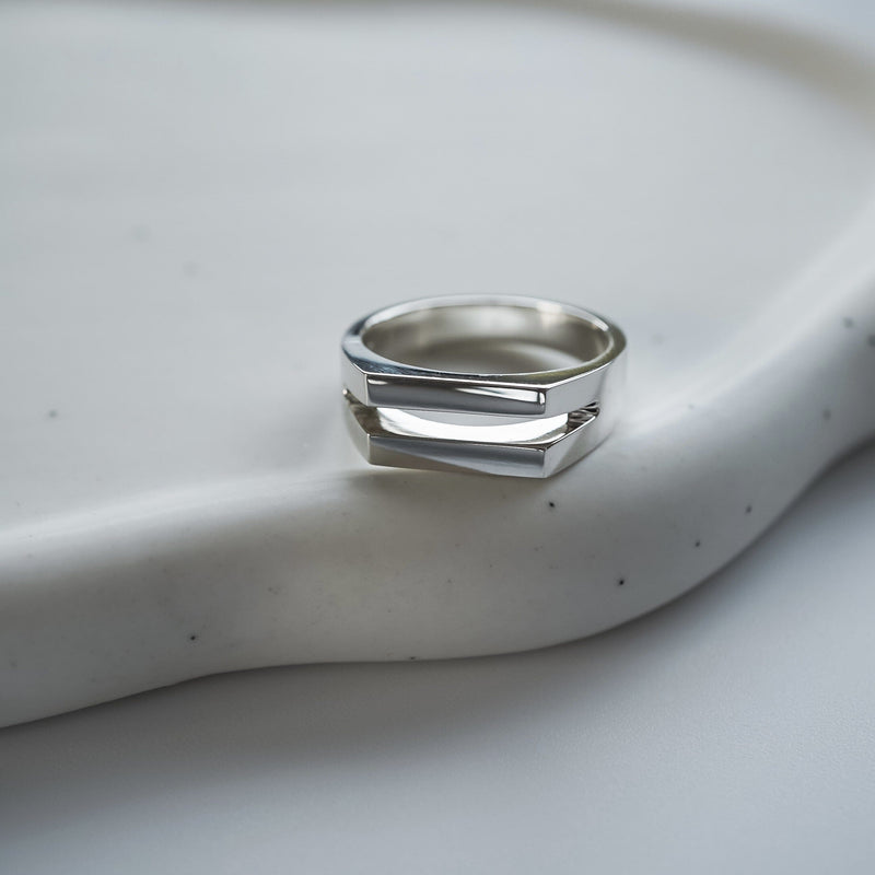 Handgefertigter Split Ring aus Silber 925 Sterling robust und modern minimalistisches Design Sprezzi Fashion