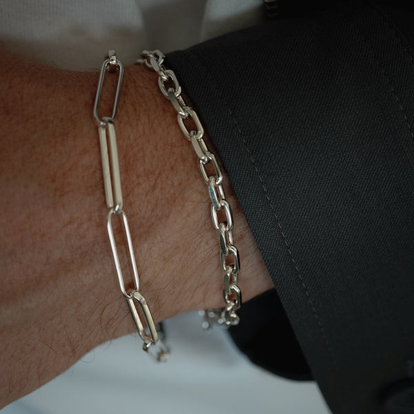 Handgefertigtes Toggle Armband aus 925 Sterling Silver mit Glieder Struktur Sprezzi Fashion