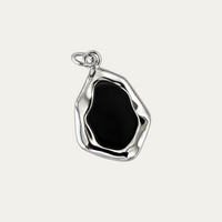 Herren-Anhänger aus 925 Sterling Silber mit schwarzem Onyx-Naturstein im asymmetrischen Onyx-Crash-Design Sprezzi Fashion