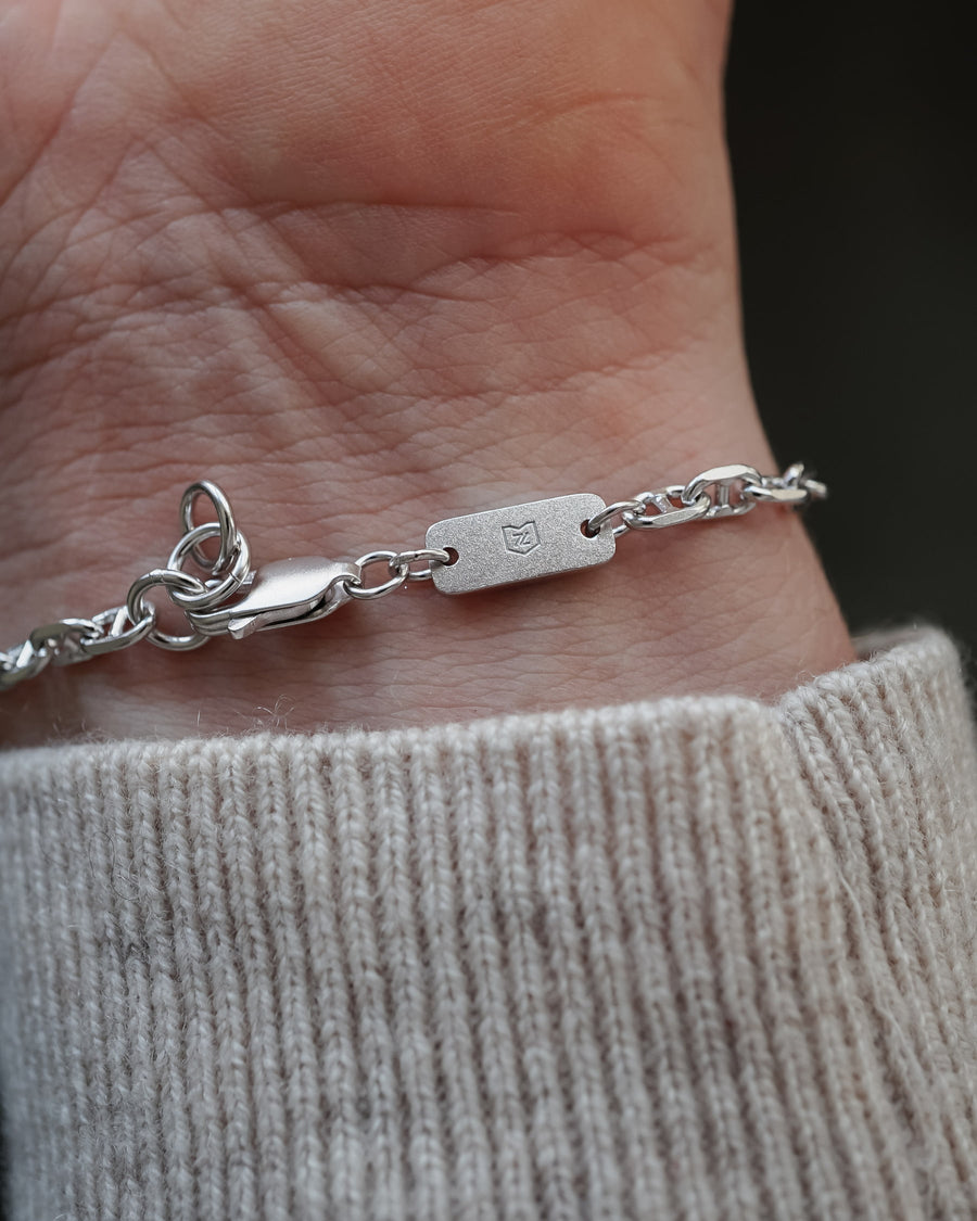 Men's Silver Bracelet – Cable Link Style | Sprezzi Fashion