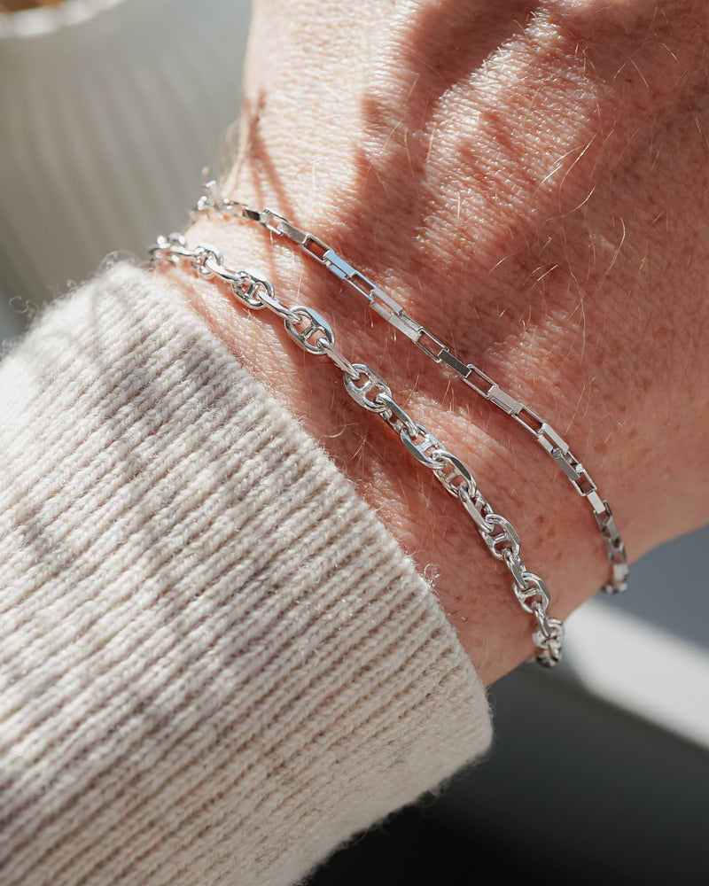 Men's Silver Bracelet – Cable Link Style | Sprezzi Fashion