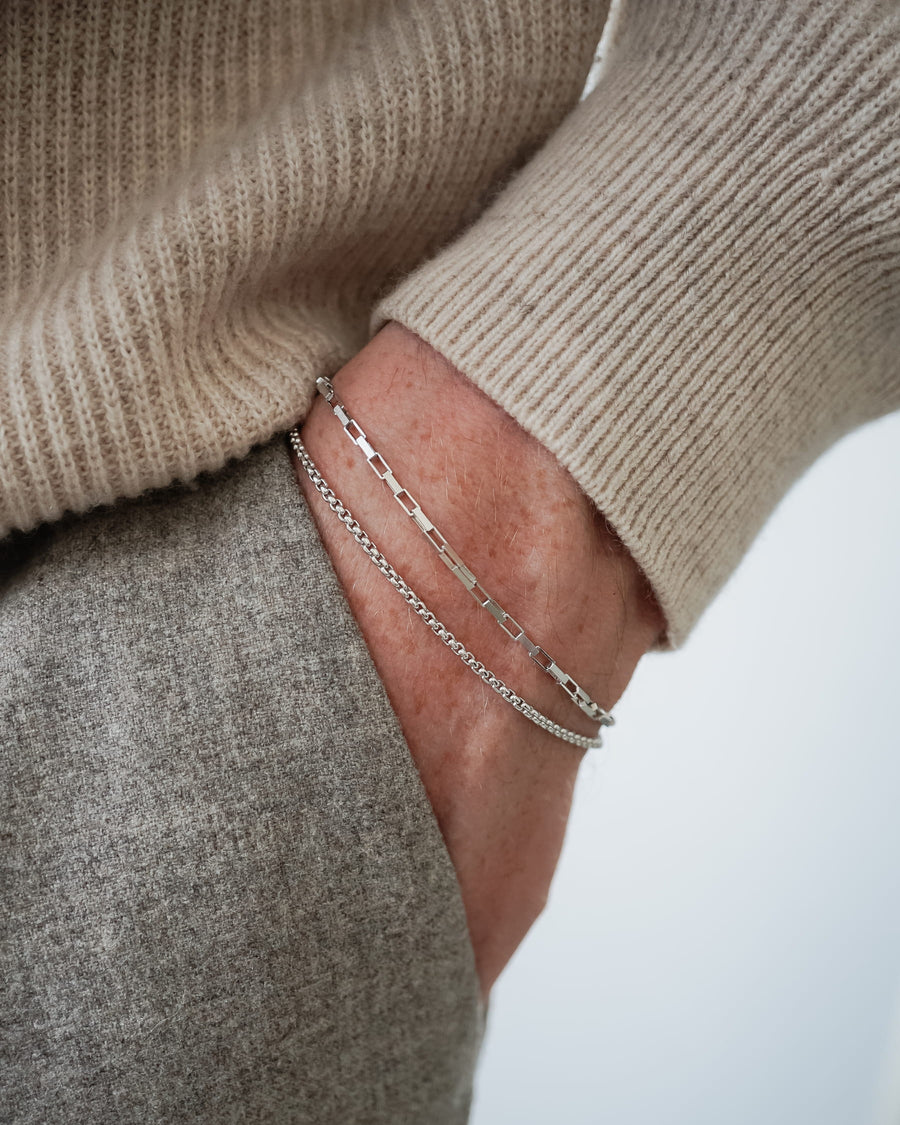 Men's Silver Bracelet – Paperclip Style | Sprezzi Fashion