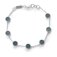 Herren Armband Silber elegant hochwertig Glieder mit blauem Aquamarin Edelstein verstellbar Sprezzi Fashion