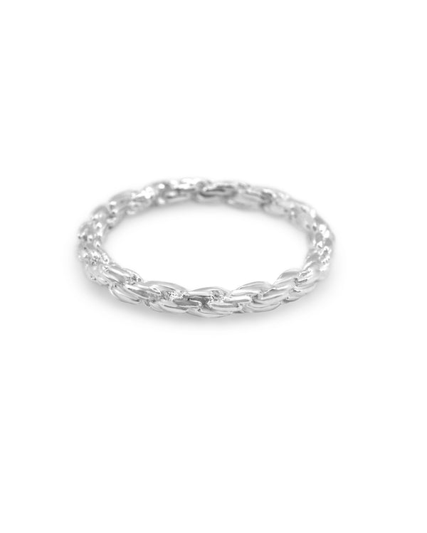 Herren Bandring aus Silber im gedrehten Seil Stil kombiniert feine Struktur mit klarer Form und hochwertiger Verarbeitung für eine stilvolle maskuline Ausstrahlung Sprezzi Fashion