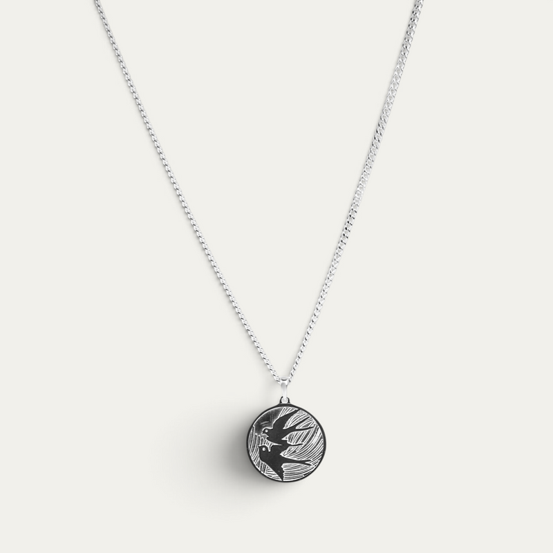 Men's Silver Chain With Peace Pendant | Sprezzi Fashion